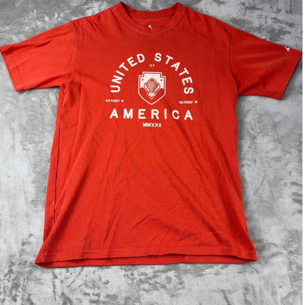 Nike ACG Mens USA‎ Buffalo Graphic T-Shirt Red Loose Fit Small MMXXII MMXXII